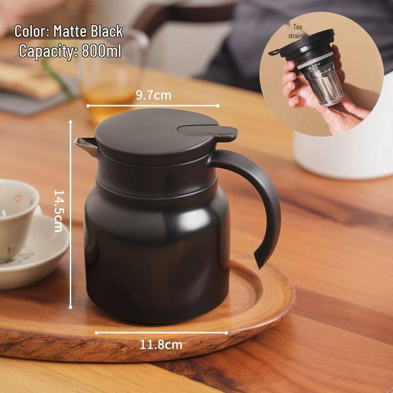 316 Stainless Steel Insulated Kettle with Tea Infuser - Compact Home or Office Hot Water Bottle