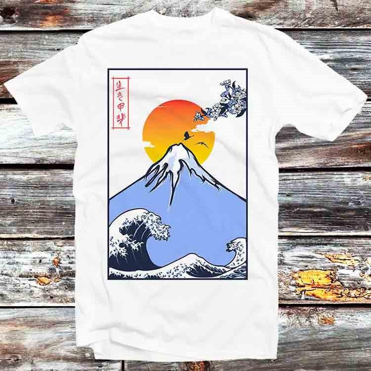 Great Wave Off Kanagawa Fuji Mountain T Shirt B1243