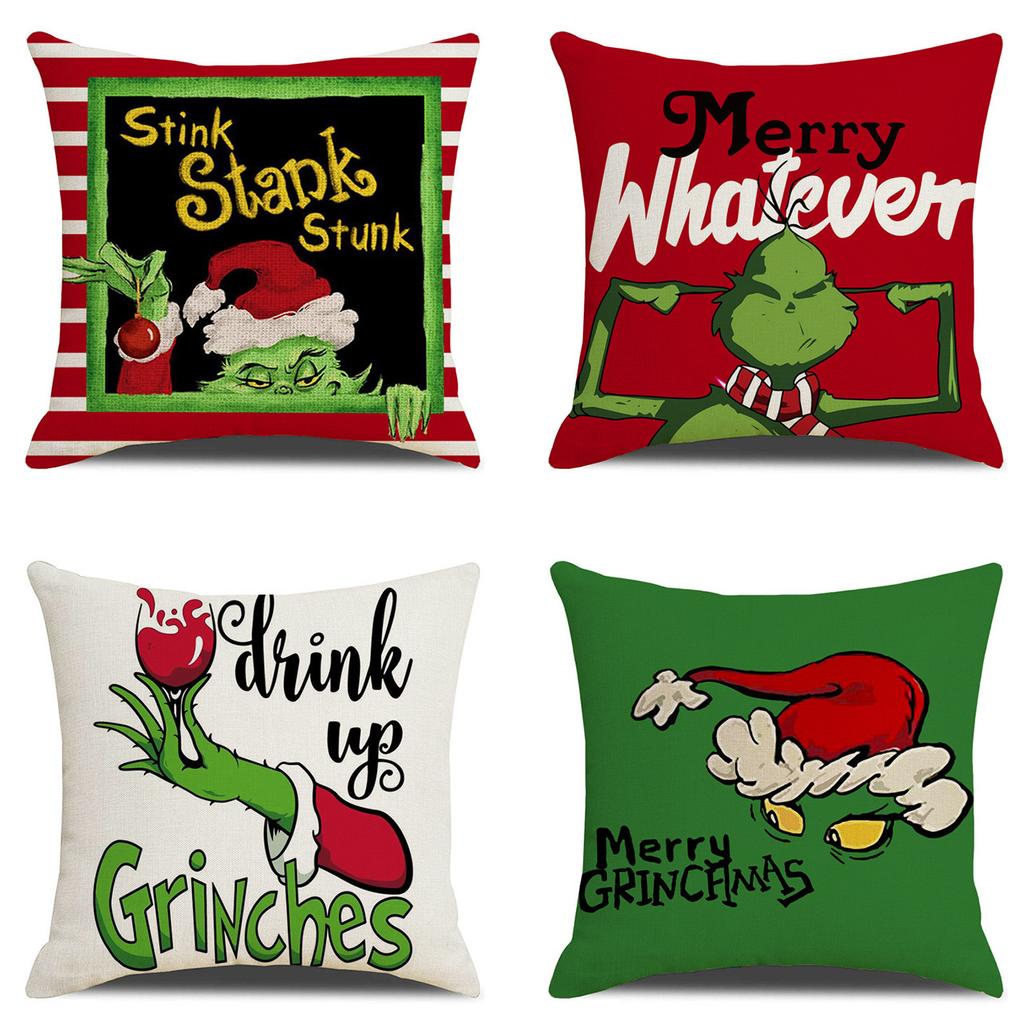 Popular Christmas Pillowcases for Holidays Santa Claus Linen Home Decoration Pillowcases
