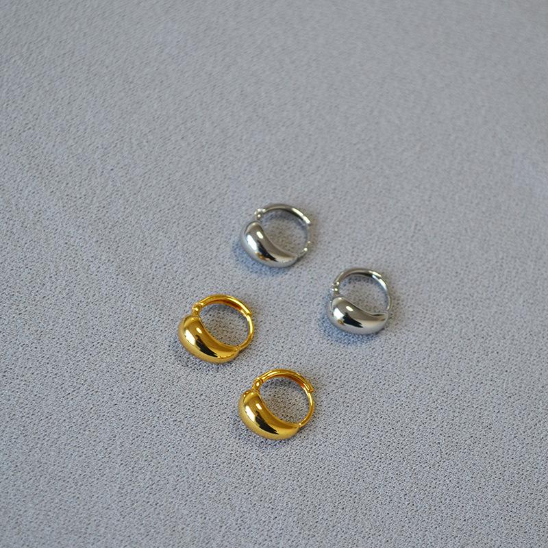Korean Version Of Fashion Niche Daily Simple Exquisite Brass Gold-Plated Small Mini Water Drop Shape Ear Buckle Earrings Earrings