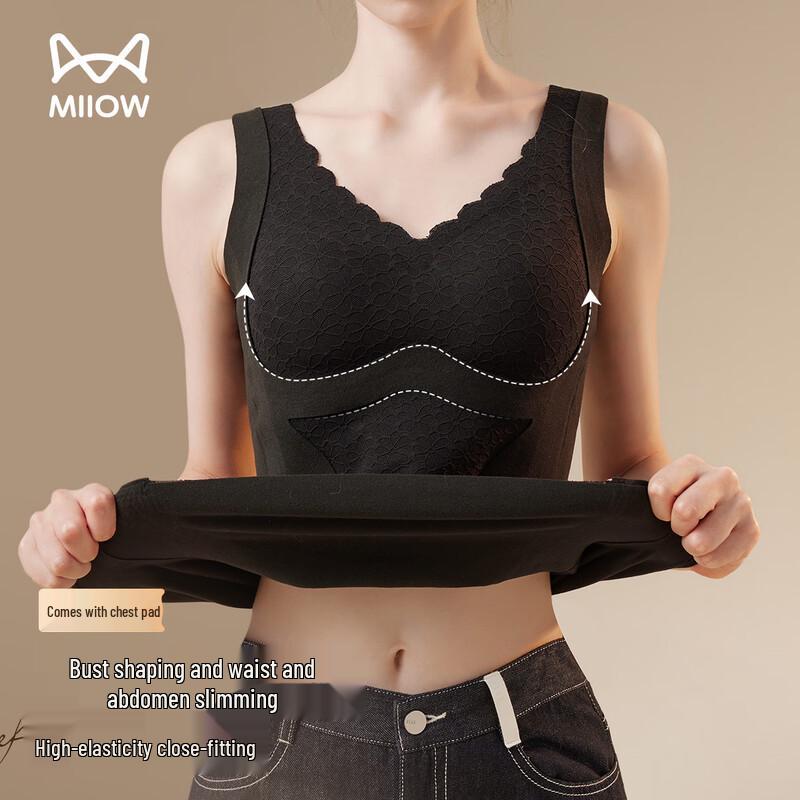 

Women s V-Neck Thermal Tank Top with Built-in Bra L