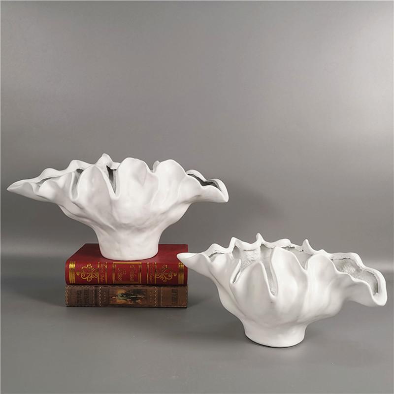 Resin Handicraft Flower Vase Flower Pot Irregular Wave Edge Abstract Resin Basin Floral Arrangement Accessories Home Decoration