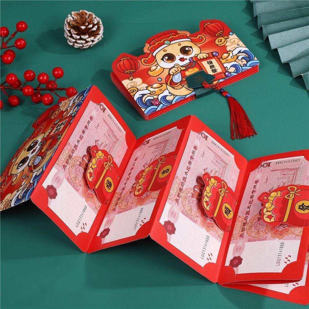 Paper Snake Year Folding Red Envelope Blessing Red Packet Cartoon Lucky Money Pockets Celebration
