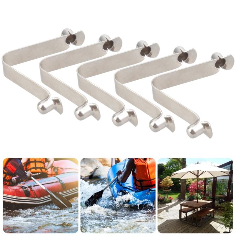 5Pcs Metal Telescopic Spring Clip Replacement V Shaped Spring Buckle Tent Poles Clip Locking Tube Pin Easy to Install