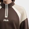 Fila Original Fashion Retro Sports Casual Personality Color Block Comfortable Versatile Short Loose Half-Zip Stand Collar Sweatshirt F11W619211FBN
