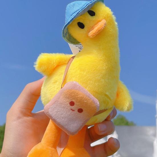 Duck Keyring Smooth Texture Anti-shedding Decoration Tilted Head Duck Doll Keychain Child Gifts
