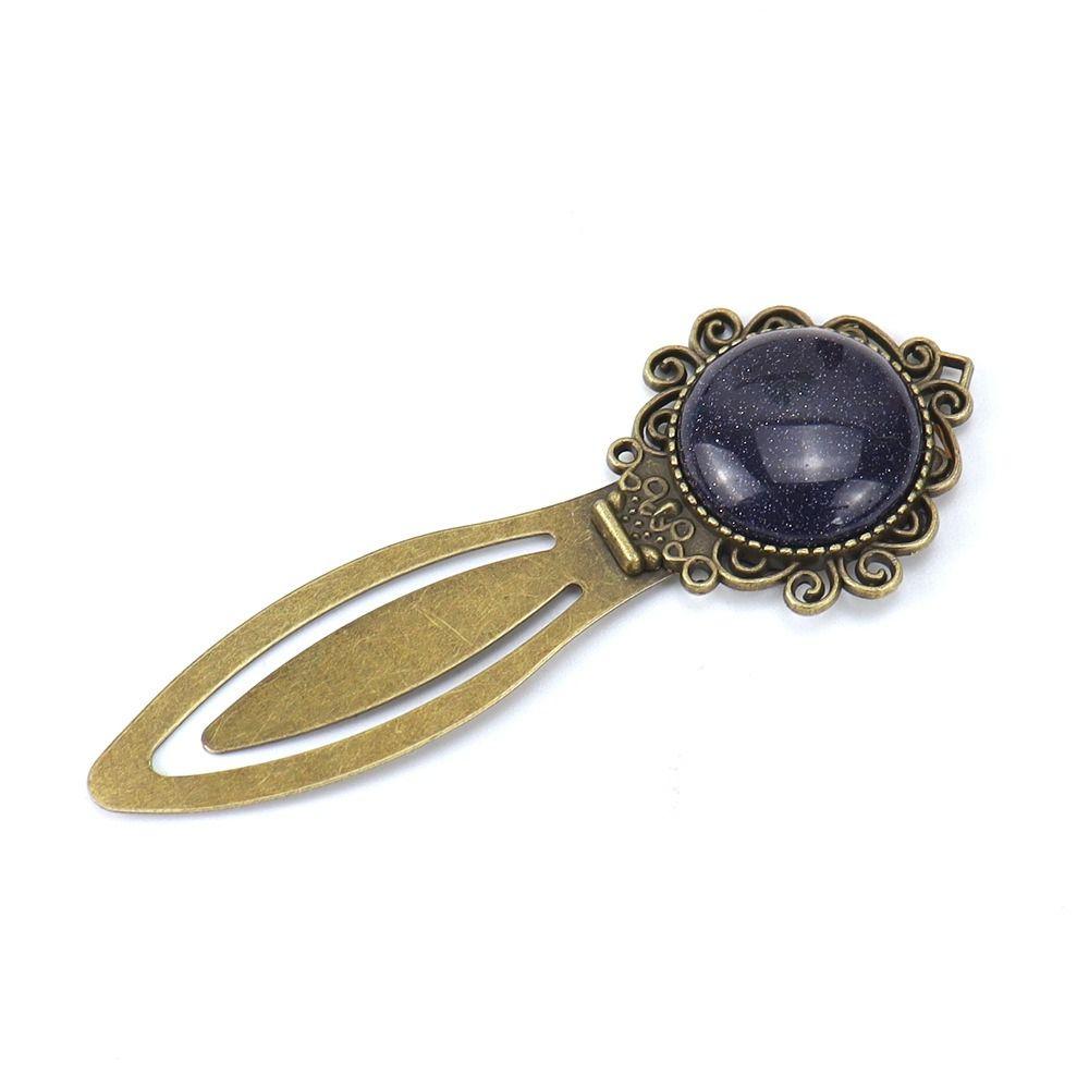 Alloy Book Page Pagination Inlaid Gemstone Book Page Marker Portable Bookmark 02