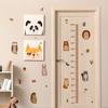 Fun Cartoon Animal Wall Stickers with Height Scale for Children's Room Decoration PVC Removable Decals 60x30cm Set of 2