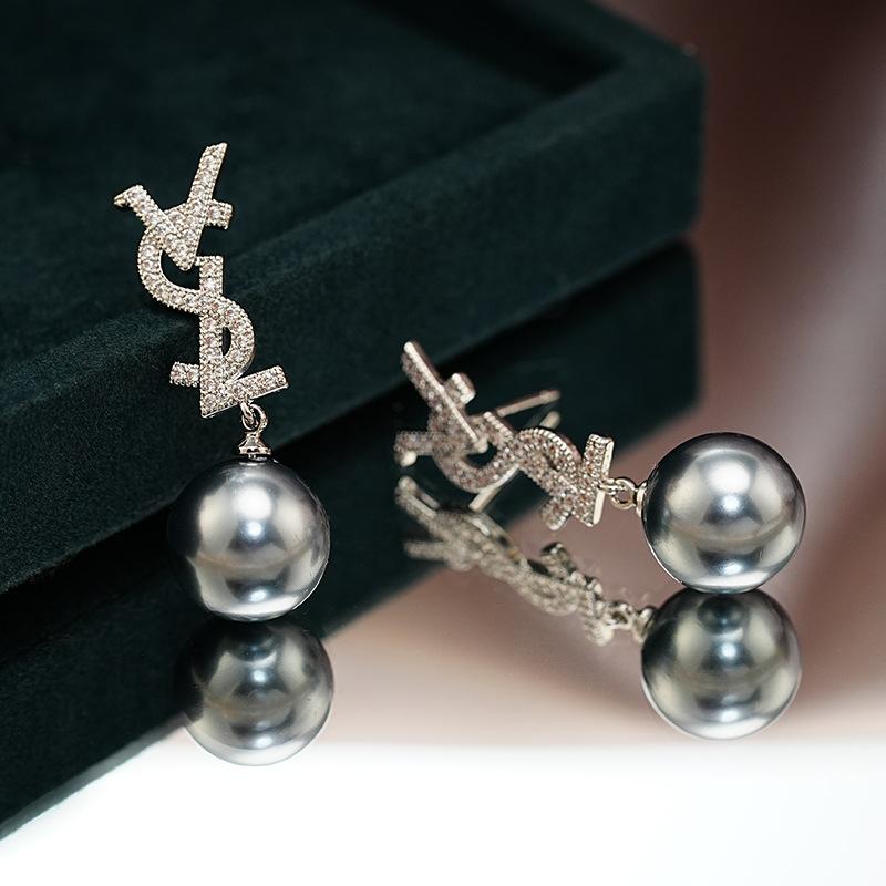 1 Paire Boucles d'Oreilles Perles Style Linéaire Chic Aiguille Argentée Élégant Tempérament Nœud Perle Bijoux Clous Pendantes Boucles d'Oreilles Perles