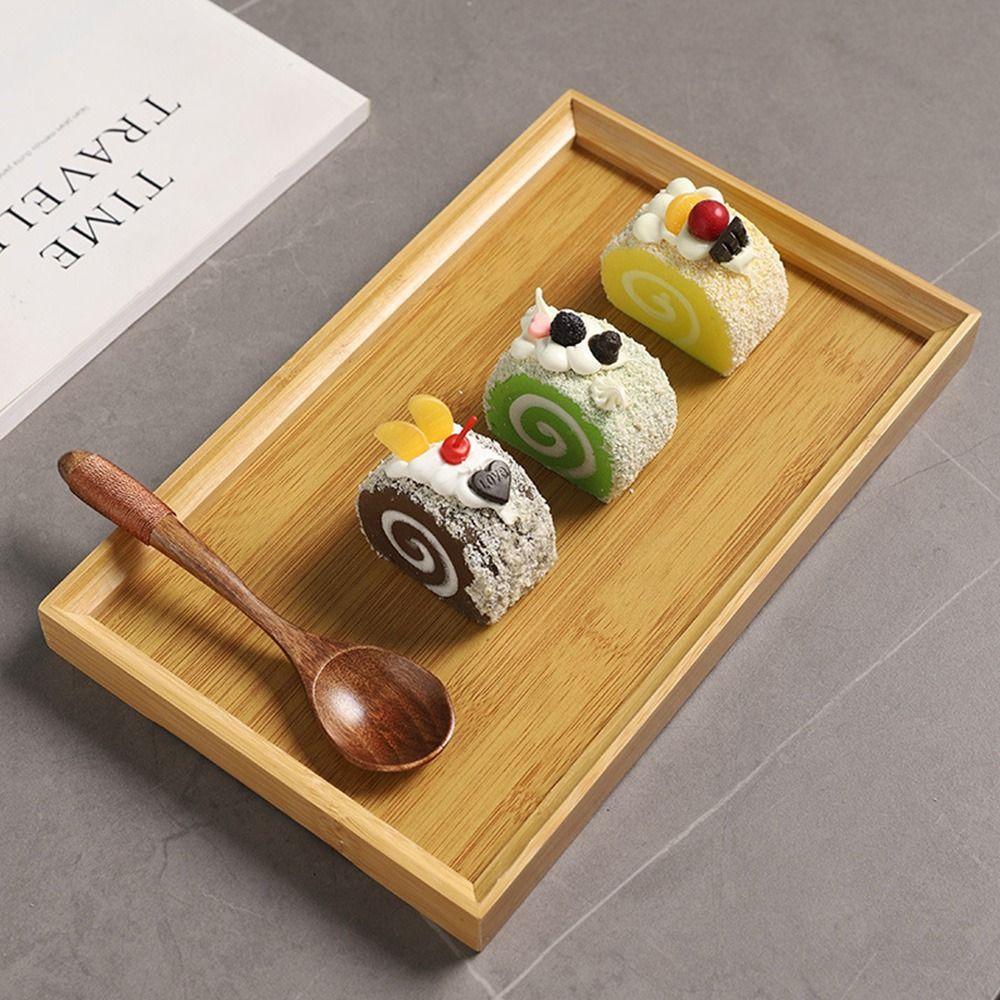 Retro Style Food Storage Trays Natural Bamboo Dessert Pallet Decorate Tray Wooden Tray  Bathroom