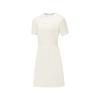 Skechers Godri Simple Knitted Breathable Sports Short Sleeve Dress Women dresses Tofu-White P225W175-0211