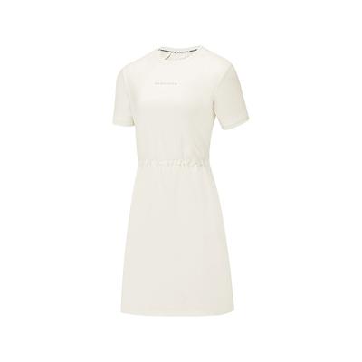 Godri Simple Knitted Breathable Sports Short Sleeve Dress Women Dresses Tofu-White P225W175-0211