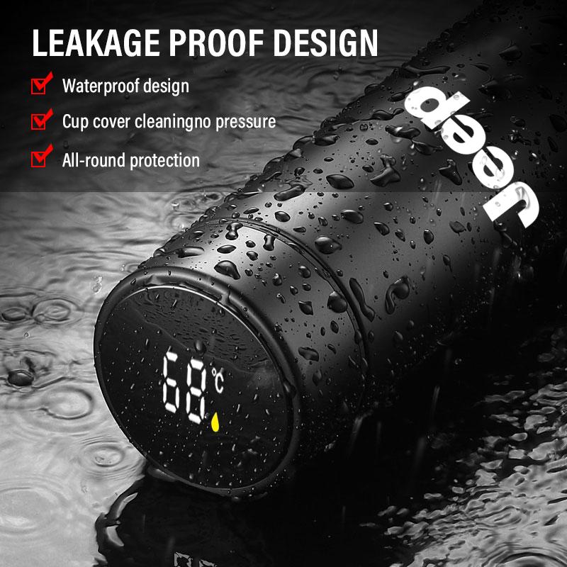Auto Smart Thermosflasche mit Temperaturanzeige Kaffeetasse für Jeep Renegade Wrangler JK Grand Cherokee XJ Willys Compass Command Patriot