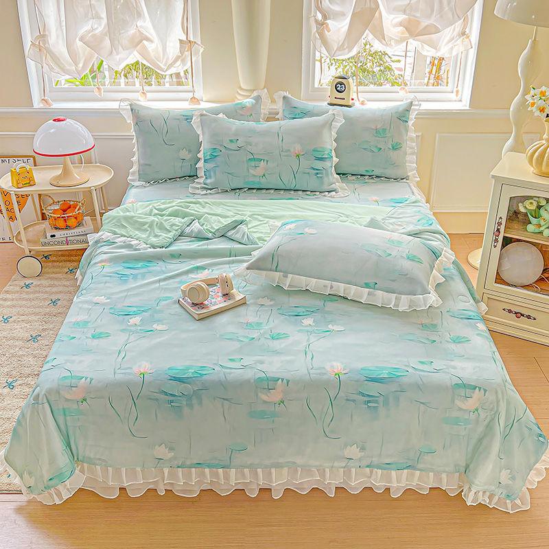 Ultraweiche Sommerkühlsteppdecke - Leicht, atmungsaktiv und hautfreundlich mit geprägtem floralem Druckdesign für alle Jahreszeiten