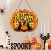 Happy Halloween Door Sign, Spooky Wooden Pumpkin Front Door Hanger for Farmhouse Porch Wall Hanging Decor