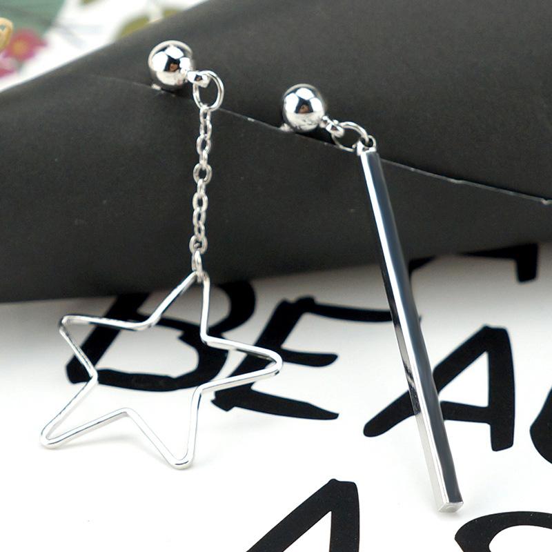 Simple Asymmetric Geometric Five-pointed Star Earrings Earrings and Earrings Temperament Long Accessories Exaggerated Earrings for Women