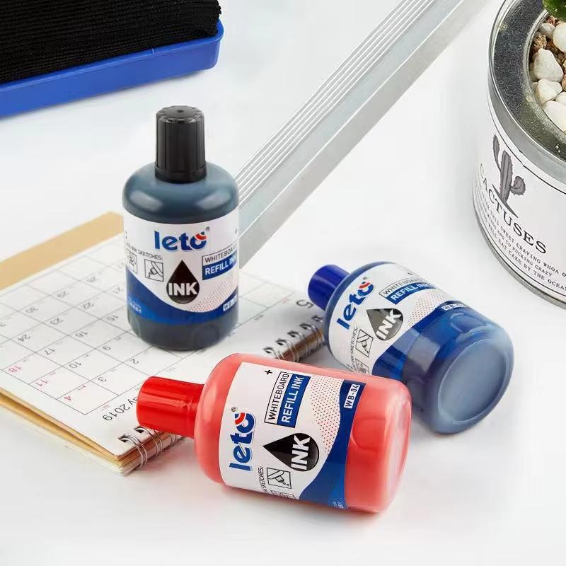 1Box 100ml Whiteboard Marker Ink Refill Set - Assorted Colors Pack of Red Blue Black Green - Compatible with All Erasable Whiteb