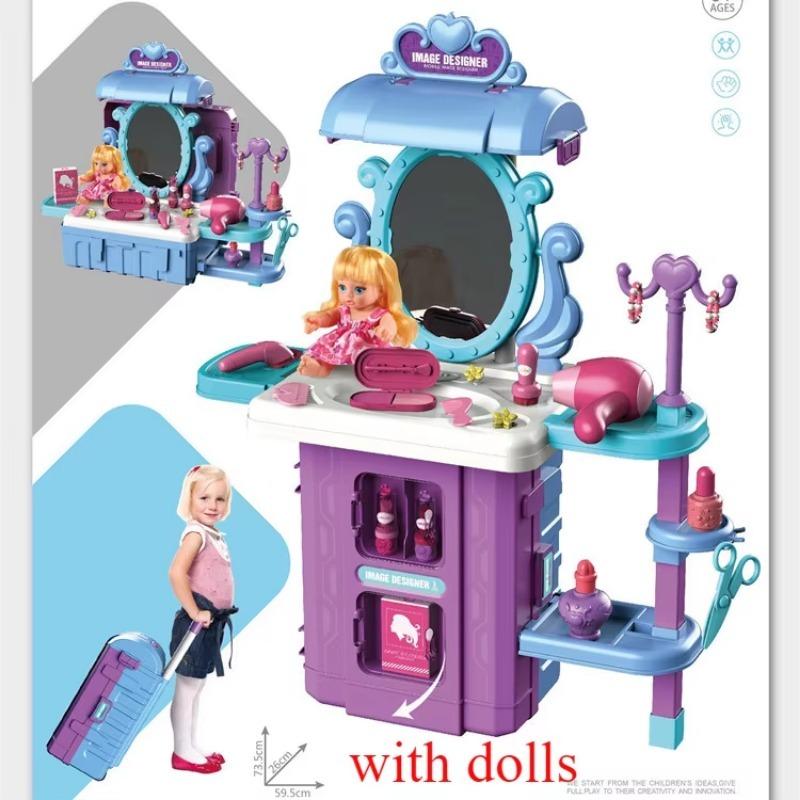 Repair Tool Set for Kids Tool Set Trolley Case with Realistic Lights & Sounds Toy Drill Wrench Kitchen Toy Set for Girls Boys