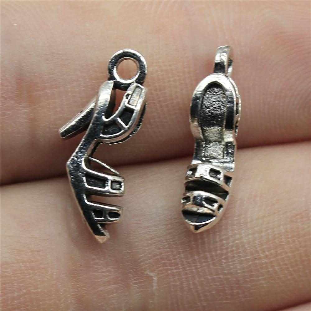 10pcs Women Shoes Charms High Heels Sandals Boots Embroidered Shoes Charms For DIY Bracelet Making Keychain Making