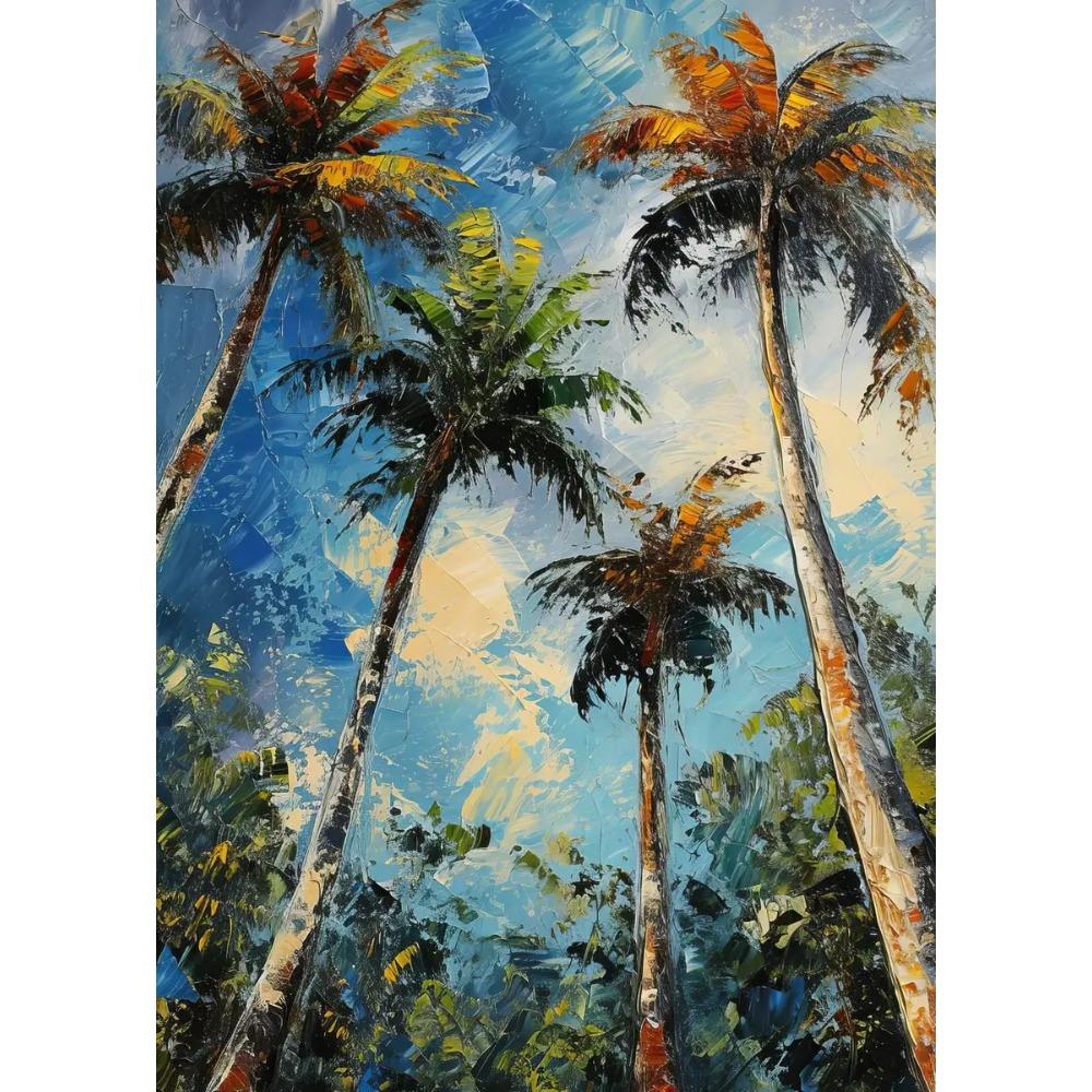 Wave Lighthouse Girl Surfing Canvas Painting Palm Tree Print Wall Art Picture Living Room Decor Sea Beach Poster Ocean Ship Boat