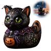 Occult Themed Midnight Table Decor Witches Cat Duck Figurine, Dark Fantasy Resin Witch Ornament Statue, Gothic Cat-Duck Ornament, Spooky Halloween