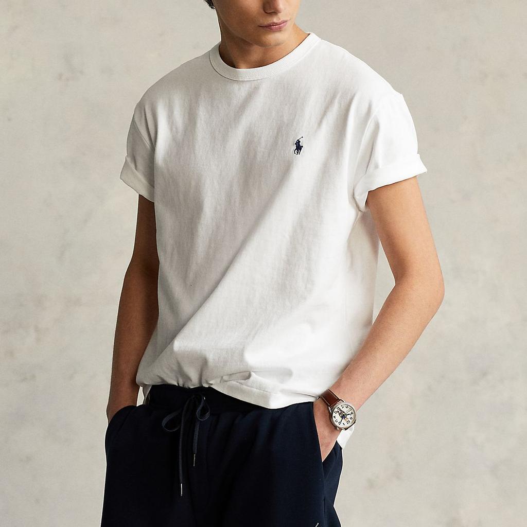 Polo Ralph Lauren Logo Embroidered Crew Neck Short Sleeve T-Shirt Men Tops White MNPOTSH1N820395-100
