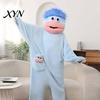 Warm Plush Onesie Funny Wearable Big Mouth Pajamas for Kids, Adults, Soft Kids Sleepwear Fleece Cozy Home Loungewear, Hooded One-Piece Jumpsuit Dress