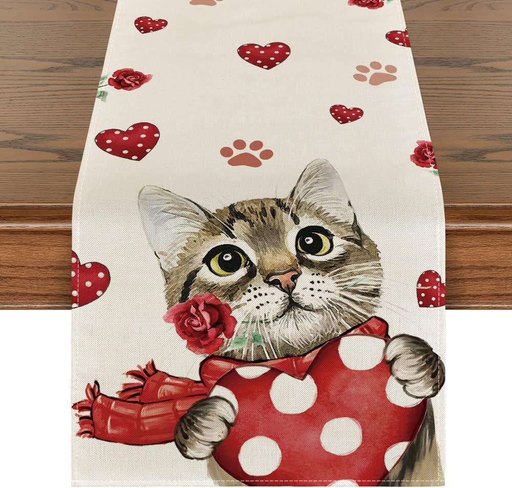Desktop Ornaments Love Table Flag Tablecloth 33*183cm Table Runner For Festive Atmosphere Event Decoration Valentine's Day Party