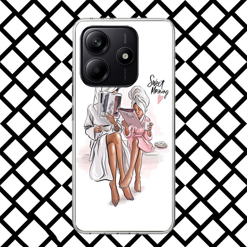 Baby Mom Girls Phone Case for Xiaomi Redmi Note 15 14 14S 13 12 12S 11 Pro Plus 11E 11T 11S 10S 5G Soft Cover Fundas Redmi Note