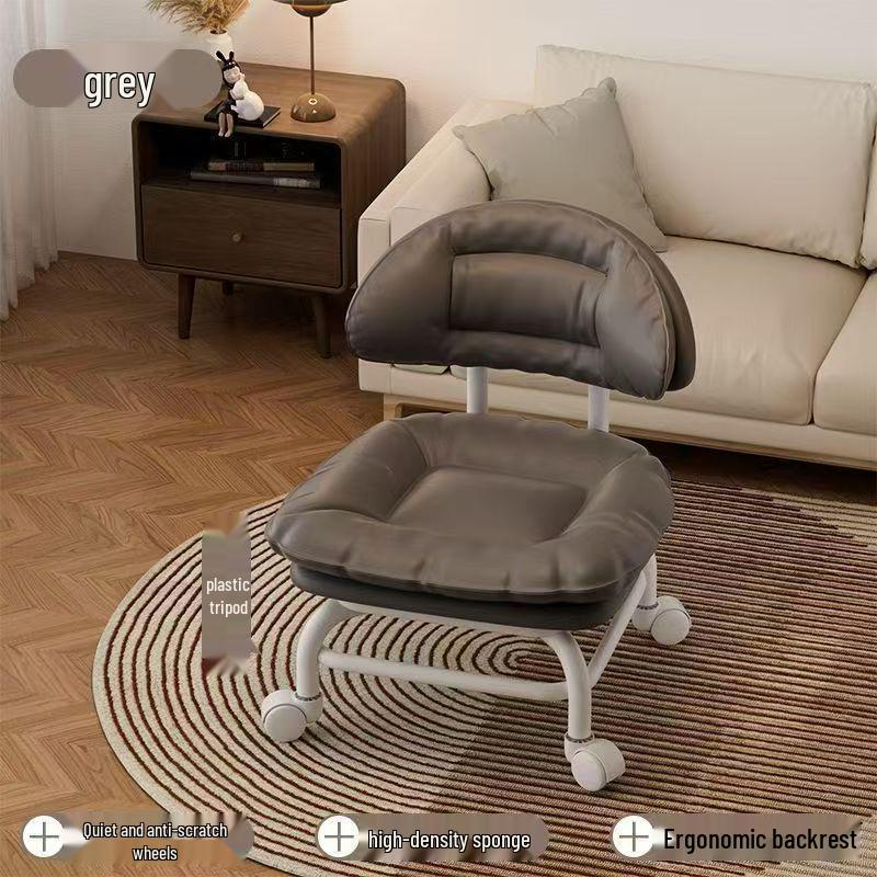Multi-Functional Soft Padded Chair with Casters: Universal Sofa Chair, Small Stool, and Shoe Changing Seat.