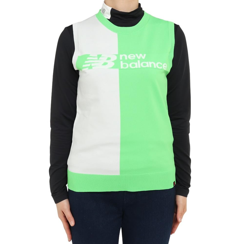 Crew Neck Knit Vest Easy Golf Green 0 [New Balance] Women's Water-repellent (freemove E-tech Care/stretch) / / 012-3173501 132_Light [S]