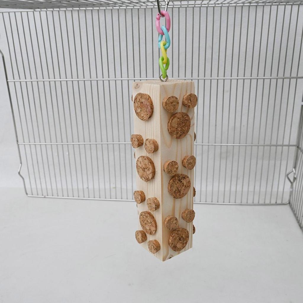 Bird Chew Toys Cork Stopper Toy Wood Foraging Toys Fun For Parrots Macaws Small Parakeets Conures Budgies Cockatiel