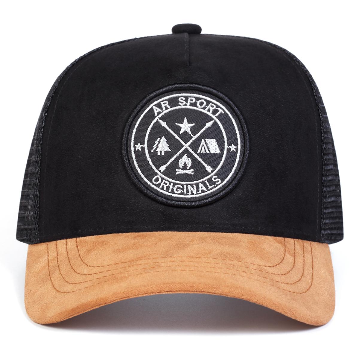 

Men Letter Geometric Patterns Embroidered Patchwork Baseball Cap Outdoor Adjustable Sunscreen Leisure Hat Spring Autumn Travel Tourism Beach Vacation чёрный/коричневый