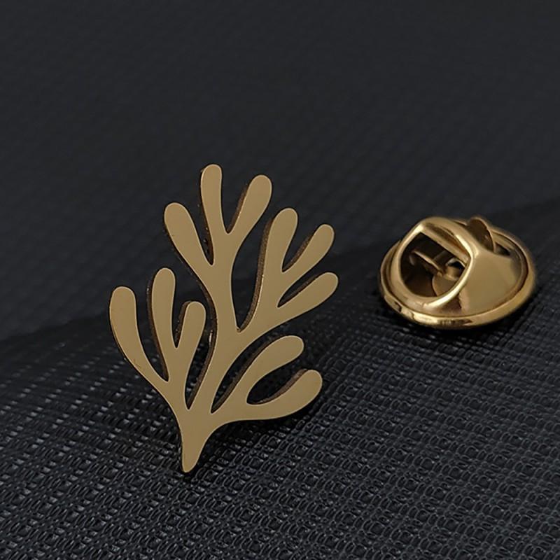 

New Hollow Design Coral Men s Women s Brooch Cufflinks Suit Dress Accessories Personalized Versatile Niche 14k