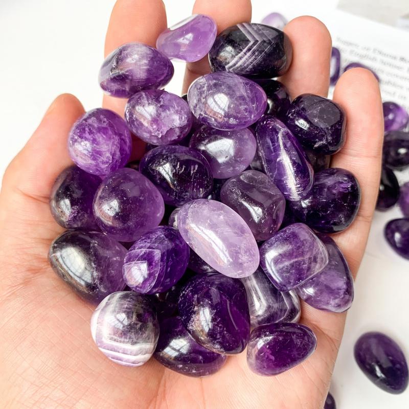 Amethyst Polished Gravel50-100GNatural Crystal StoneDIYHandmade Jewelry Materials Fish Tank Landscaping Decoration