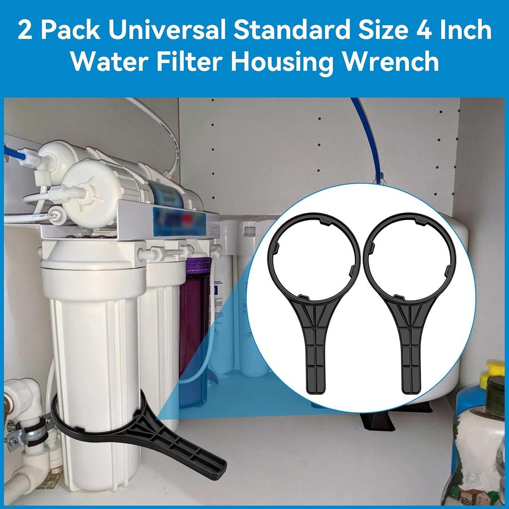 2 Pcs Water Filter Housing Wrench Works with 4" Filter Housing Compatible with W-ATTS WR-100 Water Filter Housing Wrench Fits for Water Pur