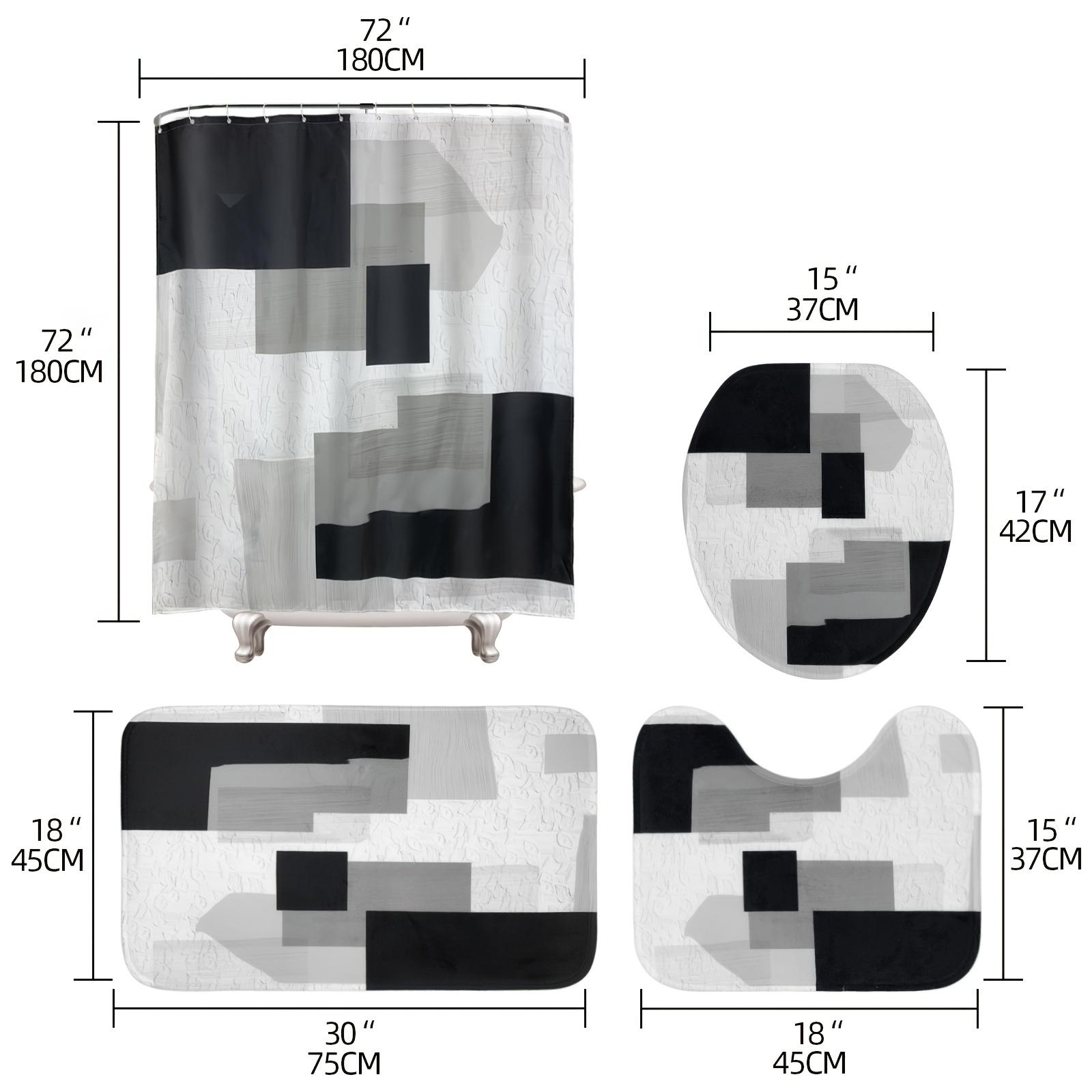 

4 шт. роскошные геометрические наборы занавесок для душа, водонепроницаемые для ванной комнаты, нескользящие коврики для ванной комнаты, крышка для унитаза, коврик для ванной, набор для ванной комнаты 4Pcs
