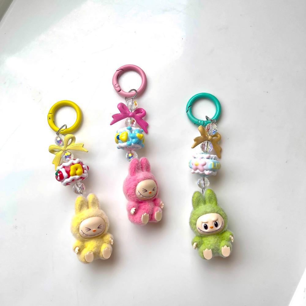 Flocking Mini Keychain Vinyl LABU Cute Grain Baby-free Bag Mobile Phone Pendant Cute Keychain