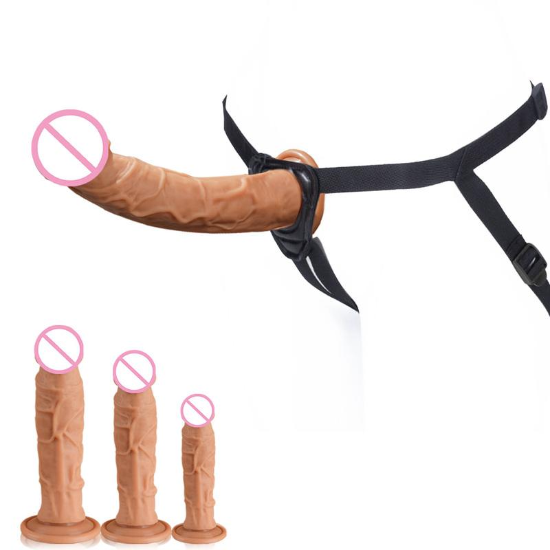StrapOn Dildo For Women Anal Plug Penis with Suction Cup G-Spot Realistic Silicone Dildo Wearable Dick Adult Sex Toys Gode