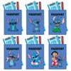 Cute Stitch Passport Holder Multi-Functional Travel Passport Cover PU Leather Document Organizer 6pcs