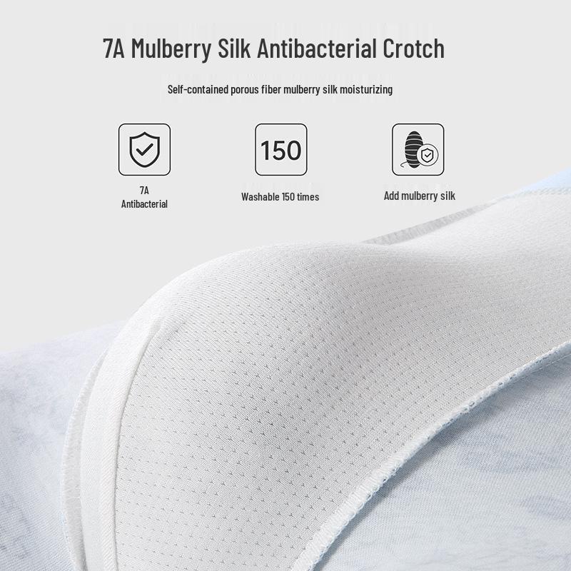 Top-Selling Men's Mulberry Silk & Cotton Boxer Briefs - Breathable, Soft, Comfortable, Antibacterial