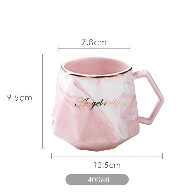 JUSTINLAU Ceramic Mug Valentine's Day Gifts Breakfast Coffee Milk Oat Cup Creative Couple Cup with Handle Home/Office Water Cups