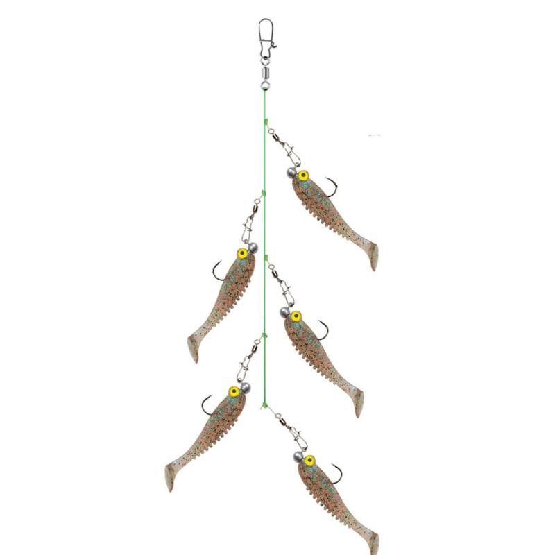 

Nabor Primanok Cluster Soft Lure Fishing Bait Pesca Jig Head T Tail Wobbler Metal Fish Sea Bass Leurre Tackle Swim Cast Bait 7CM фіолетовий