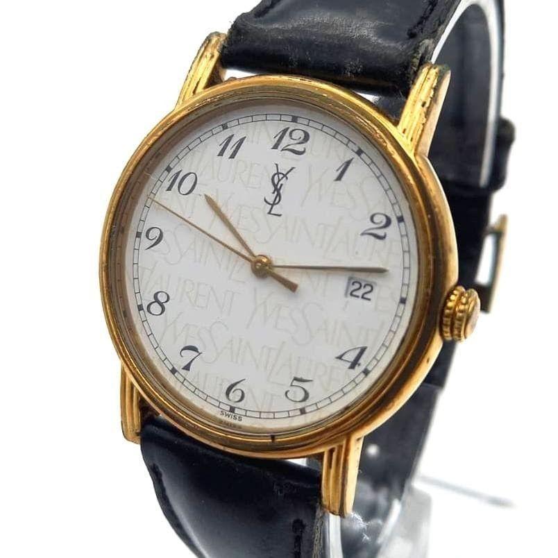 Used Yves Saint Laurent Yves Saint Laurent Watch Round All Over Pattern Rare Quartz