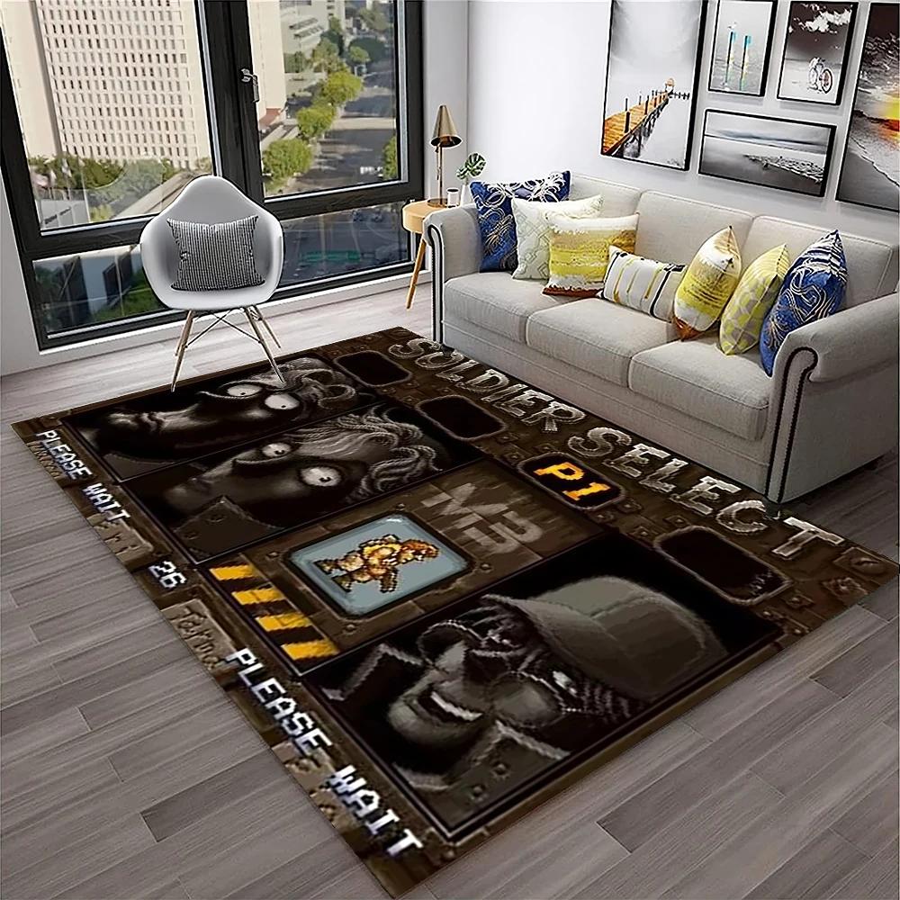 Retro Game Metal Slug Gamer Cartoon Carpet Rug for Home Living Room Bedroom Sofa Doormat Decor,kids Area Rug Non-slip Floor Mat