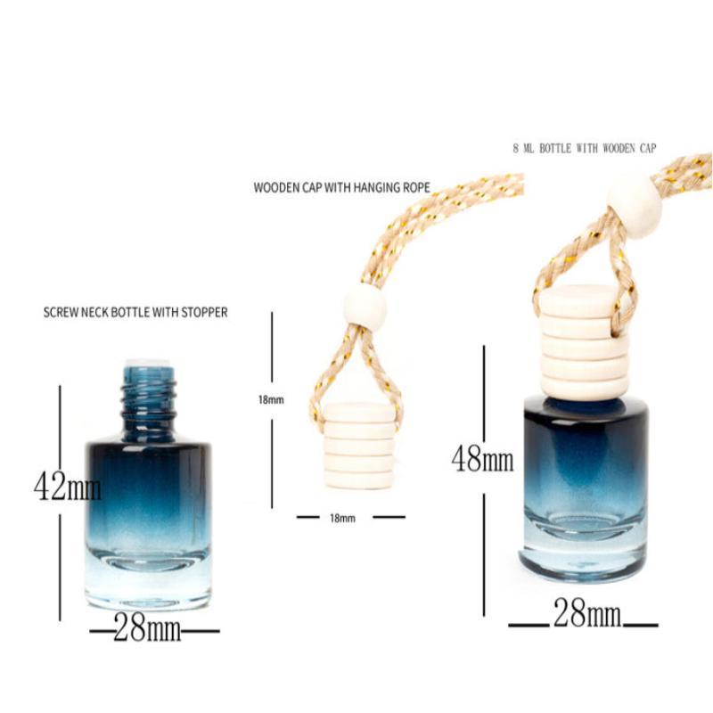 1Pcs Black Cap Dyed Cylinder Empty Bottle Car Essential Oil Diffuser Fragrance Air Freshener Scent Perfume Bottle Ornament