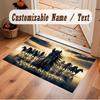 Horse Theme Soft Crystal Velvet Rug Custom Name & Text Print Non Slip Floor Rug for Bedroom Living Room