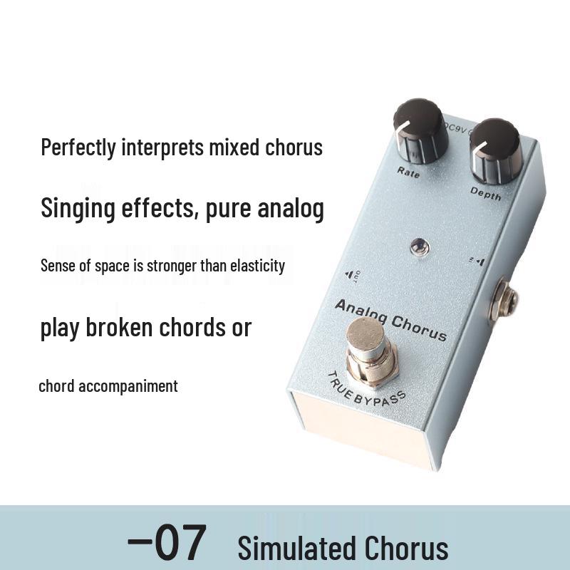 Kompaktný profesionálny elektrický gitarový efektový pedál - Skreslenie, Overdrive, Delay, Chorus, Tremolo