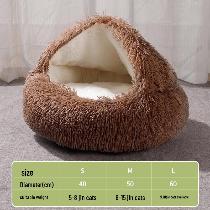 Universal Cat House & Bed: All-Season Enclosed Pet Bed for Cats & Dogs, Cozy Winter Warmth
