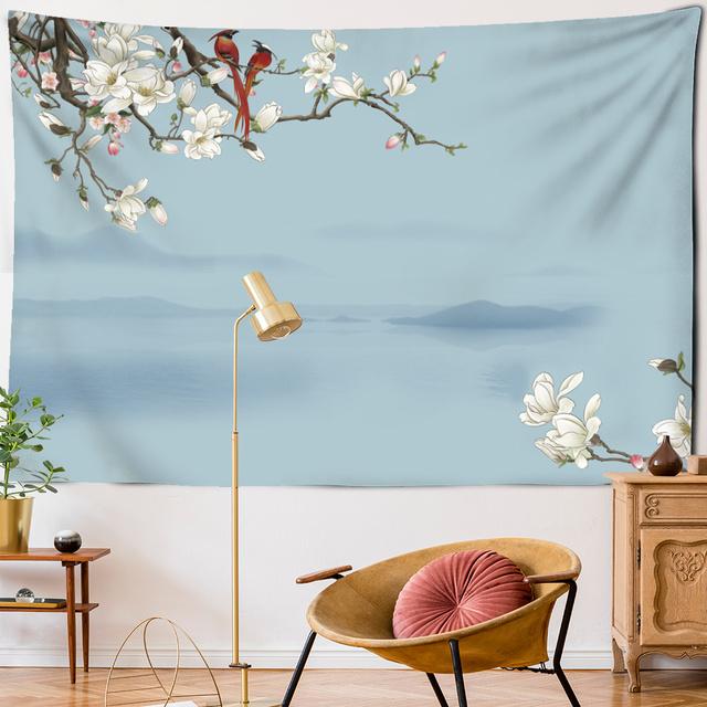 

Гобелен с богатыми цветами, пион, ширма, настенный узор, простой стиль, богемный хиппи, колдовство, TAPIZ, художественный декор для общежития 95x70cm